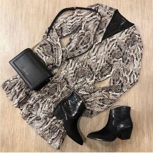 1 State Snake Print Wrap Dress NWT